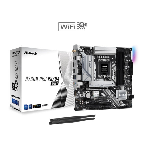 Mainboard ASRock B760M Pro RS/D4 WIFI Chính Hãng (LGA 1700/mATX/DDR4)