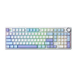 Bàn Phím Gaming Aula F99 Pro Chính Hãng (Có núm xoay/ Xanh - Trắng - Tím/ Grey Wood V3)