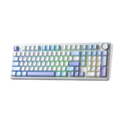 Bàn Phím Gaming Aula F99 Pro Chính Hãng (Có núm xoay/ Xanh - Trắng - Tím/ Grey Wood V3) - Ảnh 2