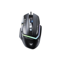 Chuột Gaming AULA S12 Pro Có Dây (Đen, Trắng/DPI tối đa 12800/ Dây 1.5m/ 121g/ 8 nút)