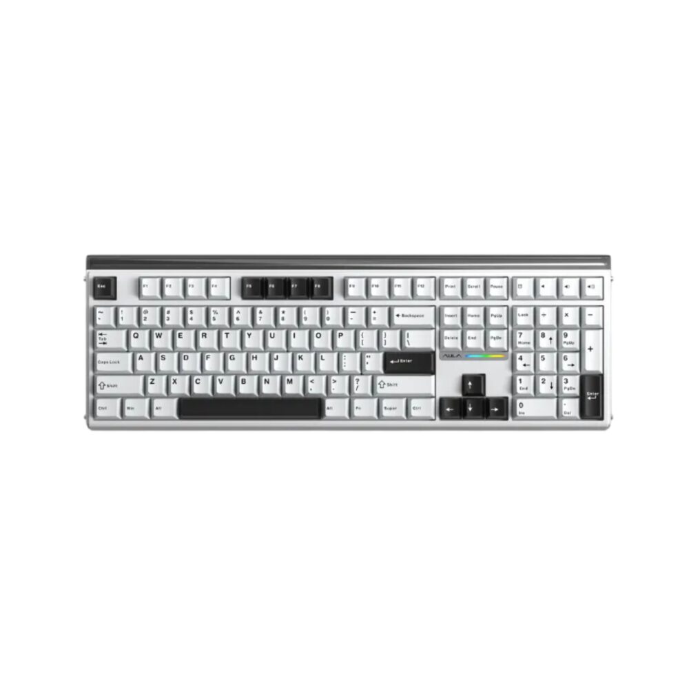 Ban Phim Co Gaming Aula H108 Black White Slient Cotton Candy Switch