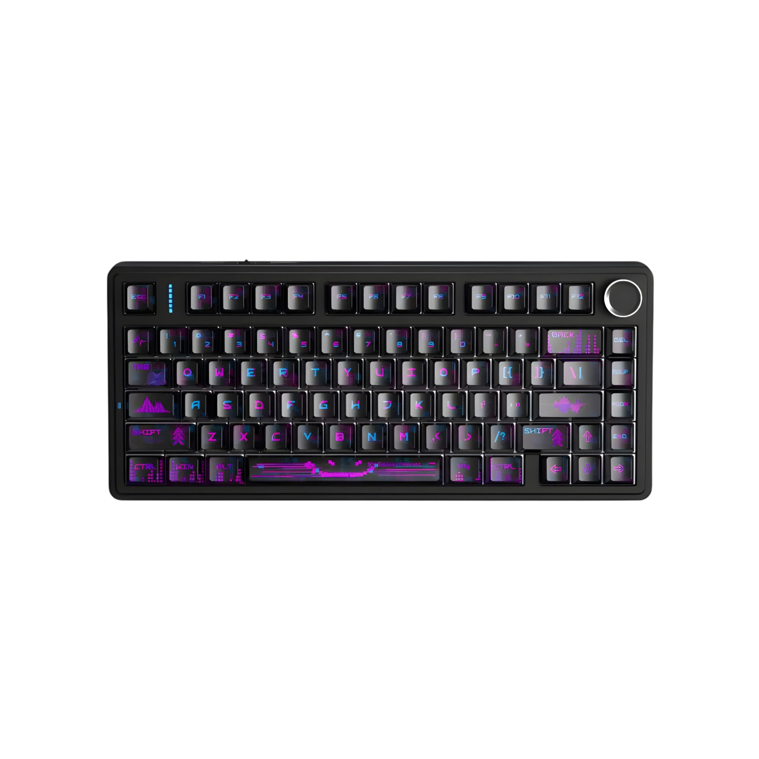 Bàn Phím Gaming Aula F75 Đen Tím (Grey Wood V3 Switch 3 Mode Có Nút Xoay) (3) Bàn Phím Gaming Aula F75 Đen Tím (Grey Wood V3 Switch/ 3 Mode/ Có Nút Xoay) - Ảnh 1